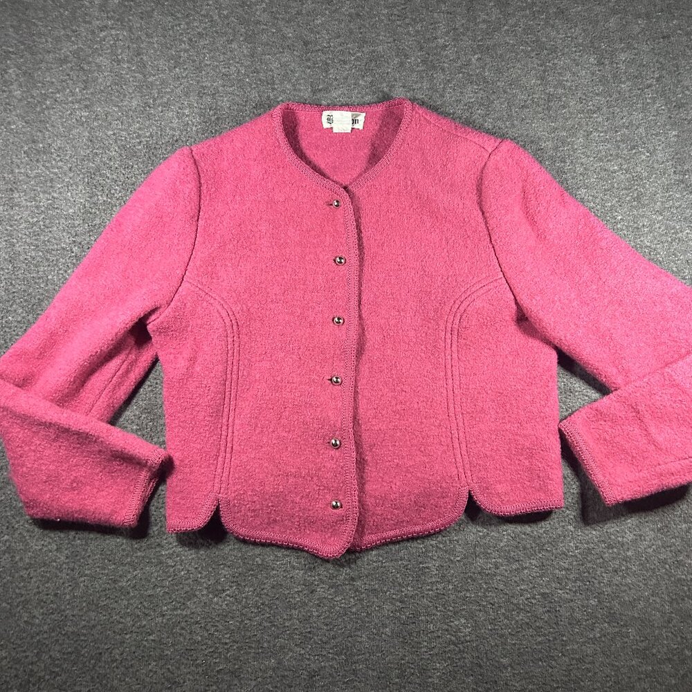 Vintage Brandon 100% wool pink sweater cardigan size 12 Hong Kong